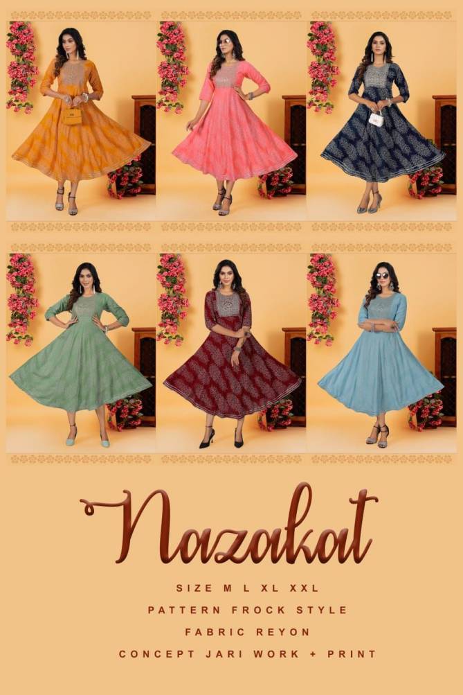 Beauty Queen Nazakat 1 Heavy Rayon Designer Fancy Wear Kurti Collection